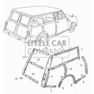 tekening onderdelen classic mini 202