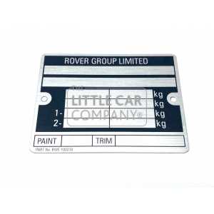ROVER MINI CHASSIS / TYPE PLAATJE