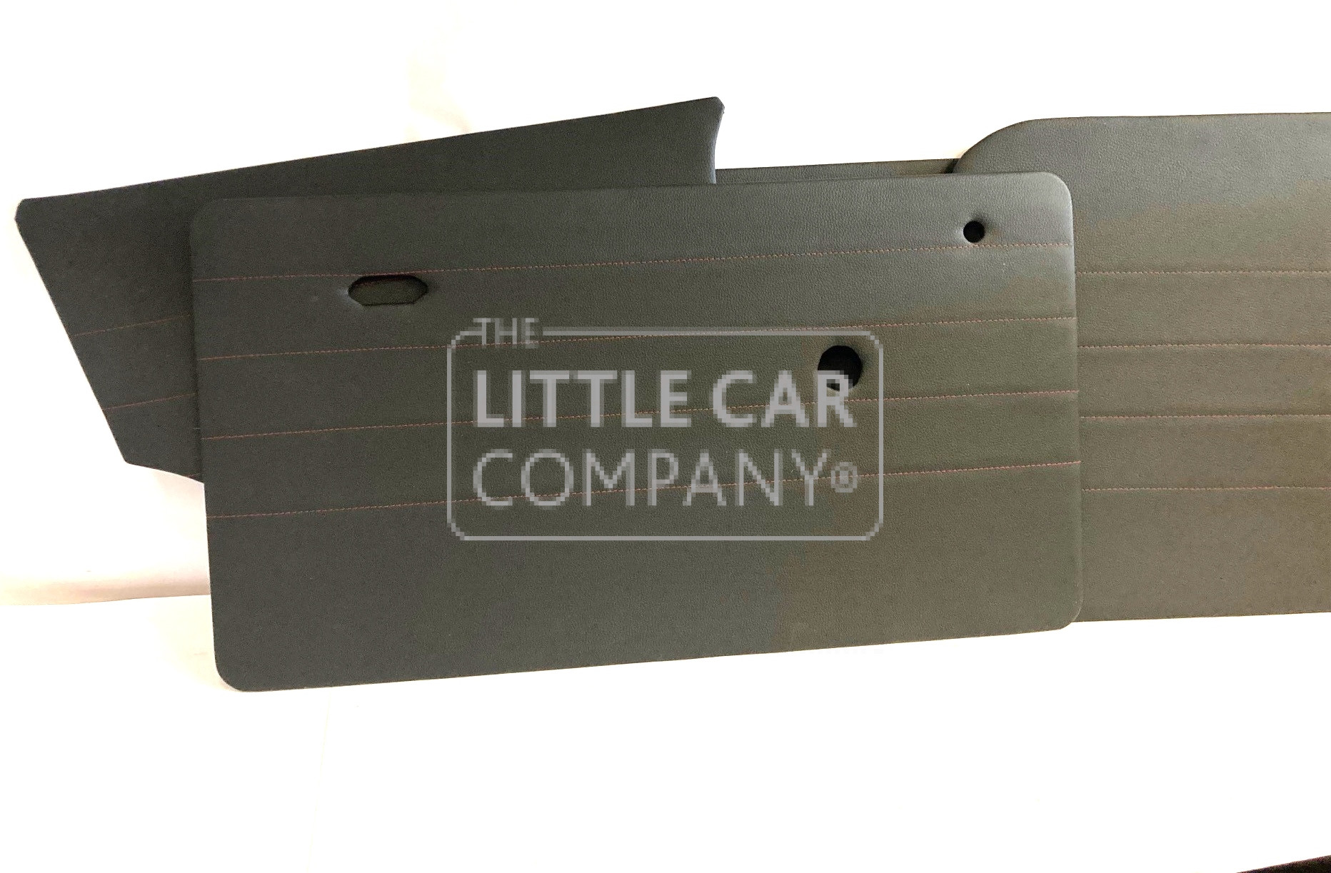 classic mini deurpanelen zwart rode stiknaad