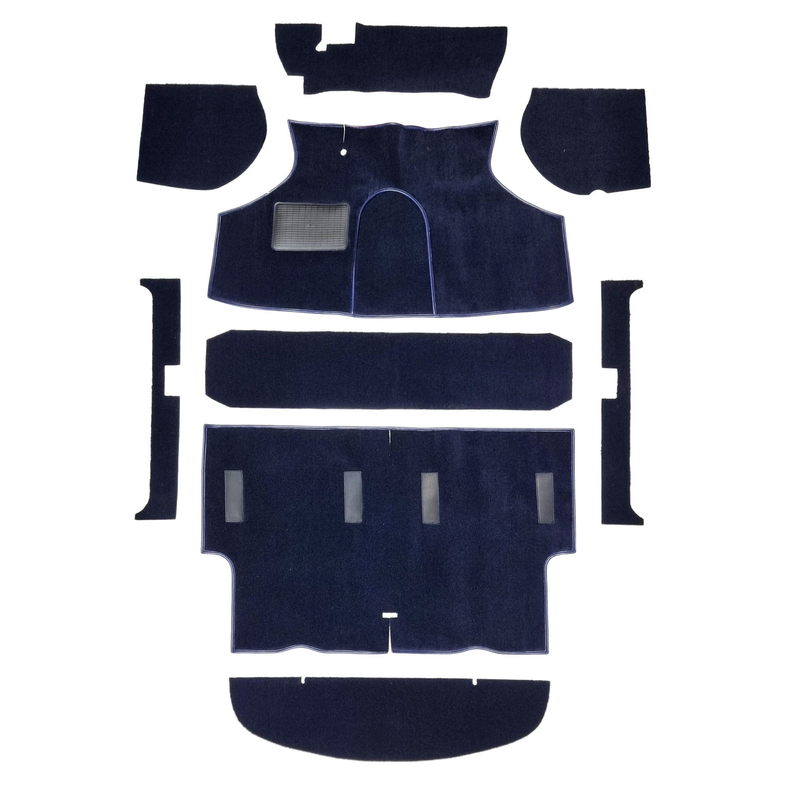 Navy blue Tapijtenset voor Classic Mini | Hoogwaardig Geweven Tapijt